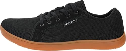 WHITIN Men's Minimalist Barefoot Shoes Zero Drop Fashion Black Gum 8 | Natural Walking Support thumbnail 4