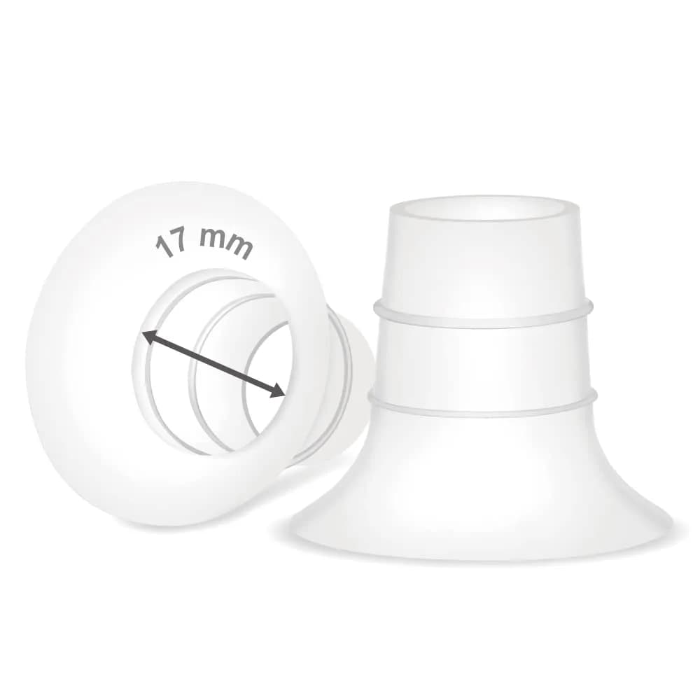 Maymom 17mm Flange Insert for Elvie & Medela Pumps | BPA-Free Food-Grade Silicone | 2-Pack