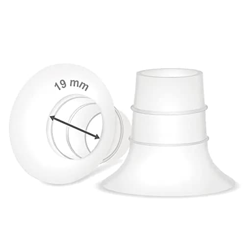 Maymom 19mm Flange Inserts for Elvie & Medela Pumps | 2 Count, Semi-Clear Short thumbnail 1