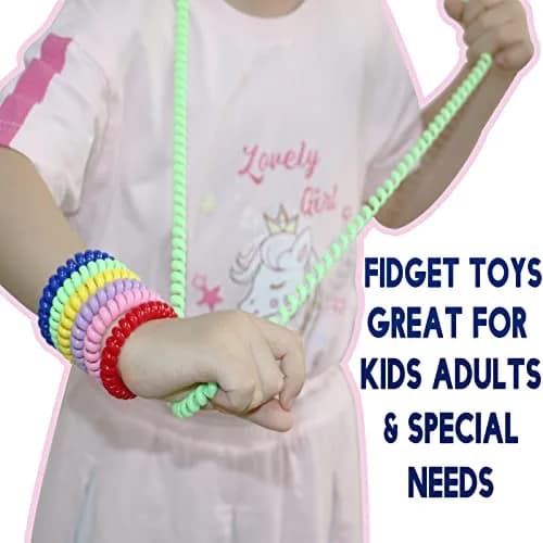 Olugu Sensory Chew Toys 12 Pack Stretch Chewing Necklaces & Bracelets for Kids with Autism ADHD SPD | 0.1 kg (0.22 lb) thumbnail 6