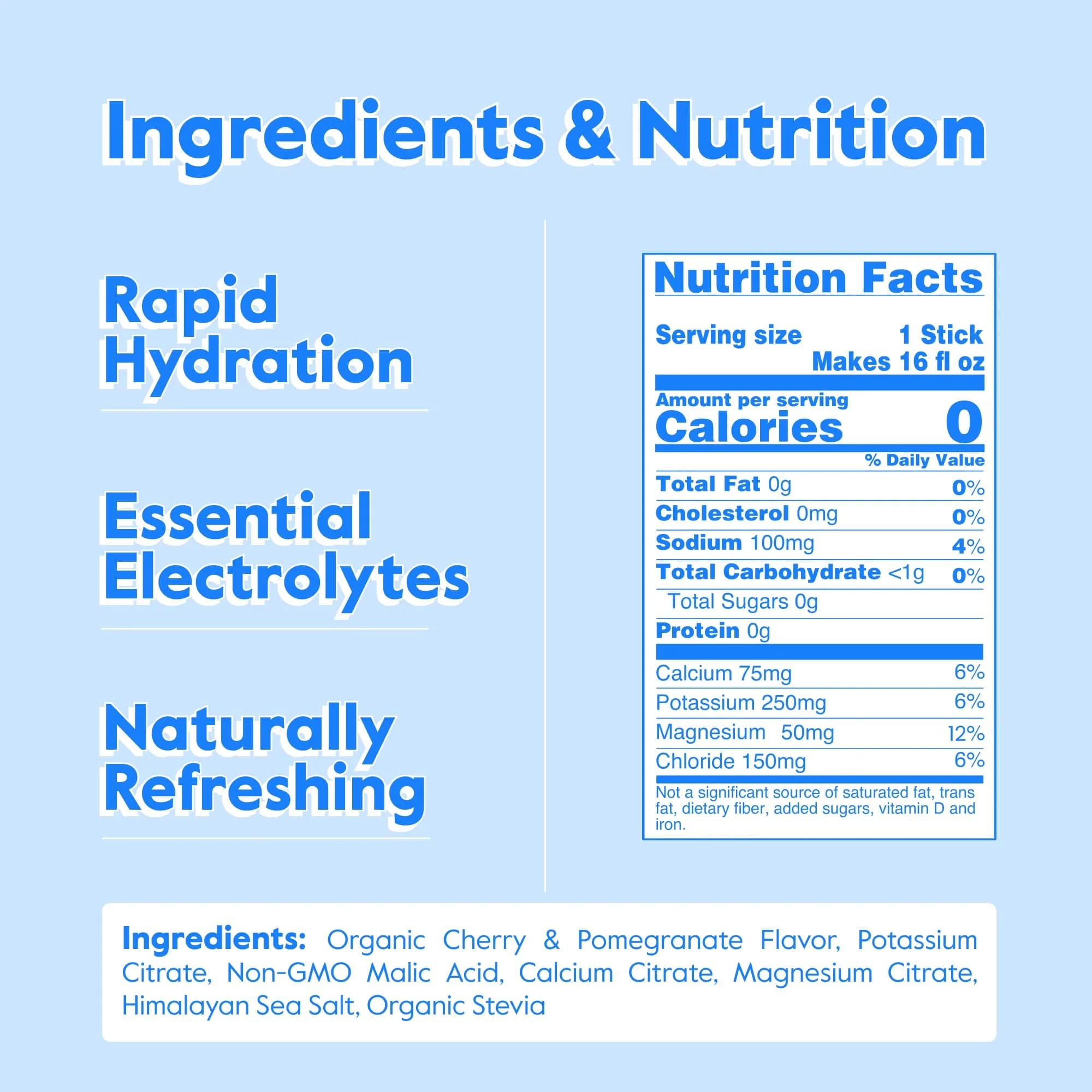Nectar Organic Hydration Powder Packets Cherry Pom 30 Servings | Zero Sugar Electrolytes for Rapid Hydration - view 6