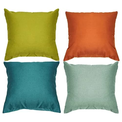 yeabwps 4-Pack Outdoor Waterproof Pillow Covers 45x45 cm (18x18 Inches) | Vibrant Colors for Patio & Garden thumbnail 1