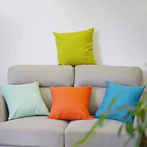 yeabwps 4-Pack Outdoor Waterproof Pillow Covers 45x45 cm (18x18 Inches) | Vibrant Colors for Patio & Garden thumbnail 6
