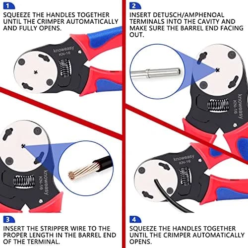Knoweasy Deutsch Crimper KN16 | 4-Way Indent, 8 Impressions, Automotive & Electrical Use thumbnail 5
