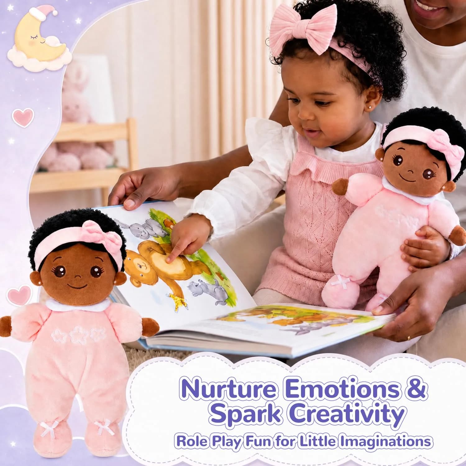 OUOZZZ Soft Baby Doll 10" - C-nevaeh03 Pink | Perfect First Birthday Toy for 1 Year Old Girl - view 5