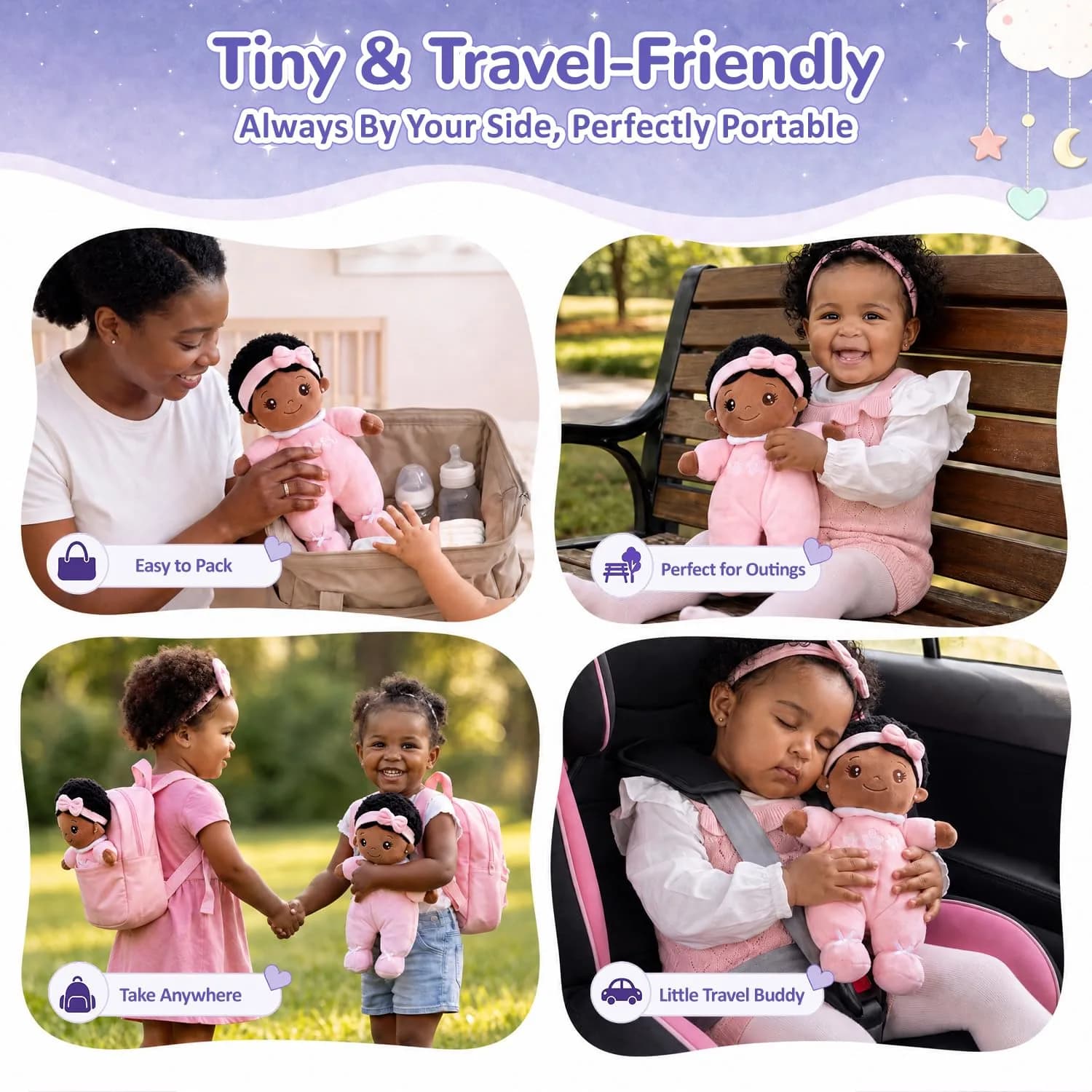 OUOZZZ Soft Baby Doll 10" - C-nevaeh03 Pink | Perfect First Birthday Toy for 1 Year Old Girl - view 6