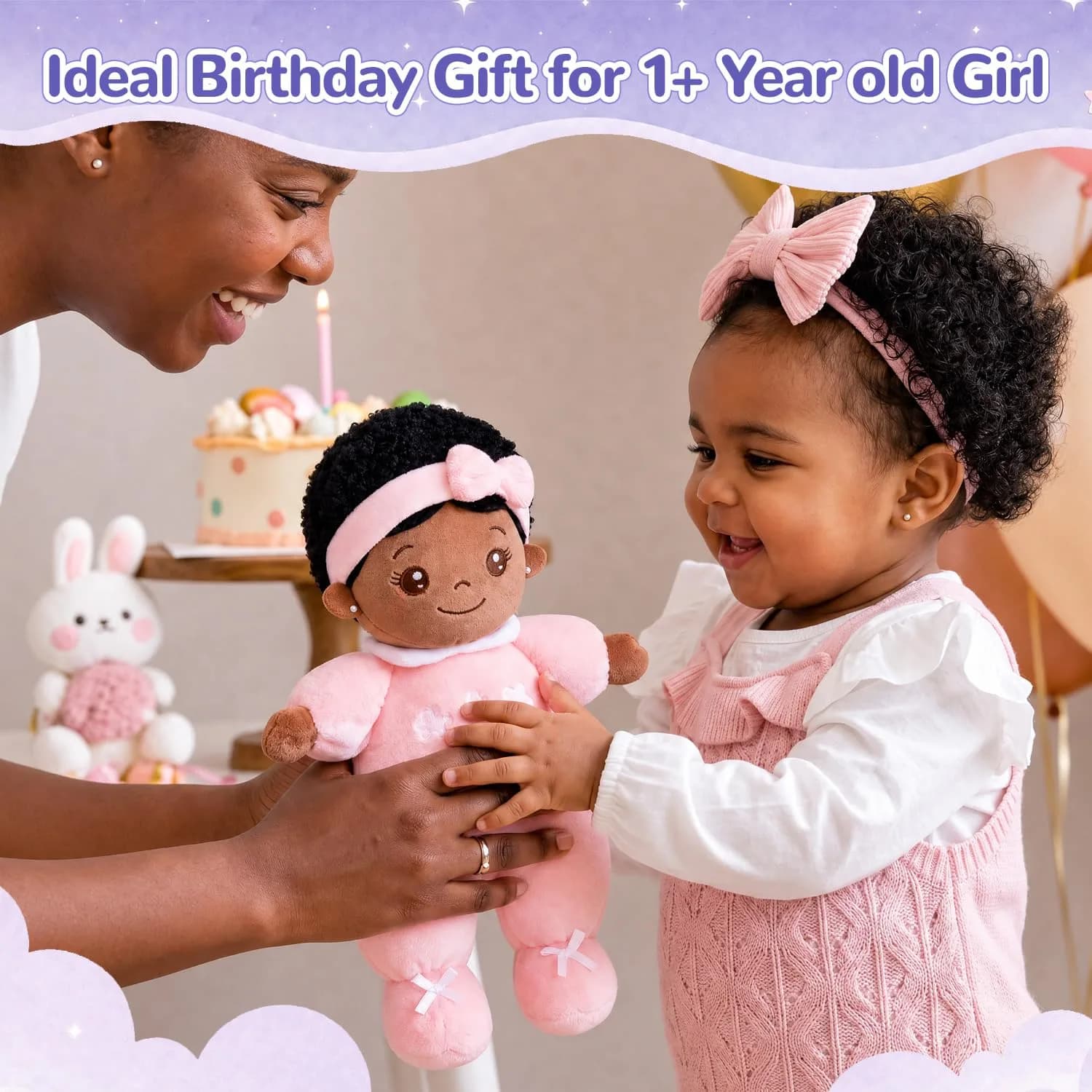 OUOZZZ Soft Baby Doll 10" - C-nevaeh03 Pink | Perfect First Birthday Toy for 1 Year Old Girl - view 8