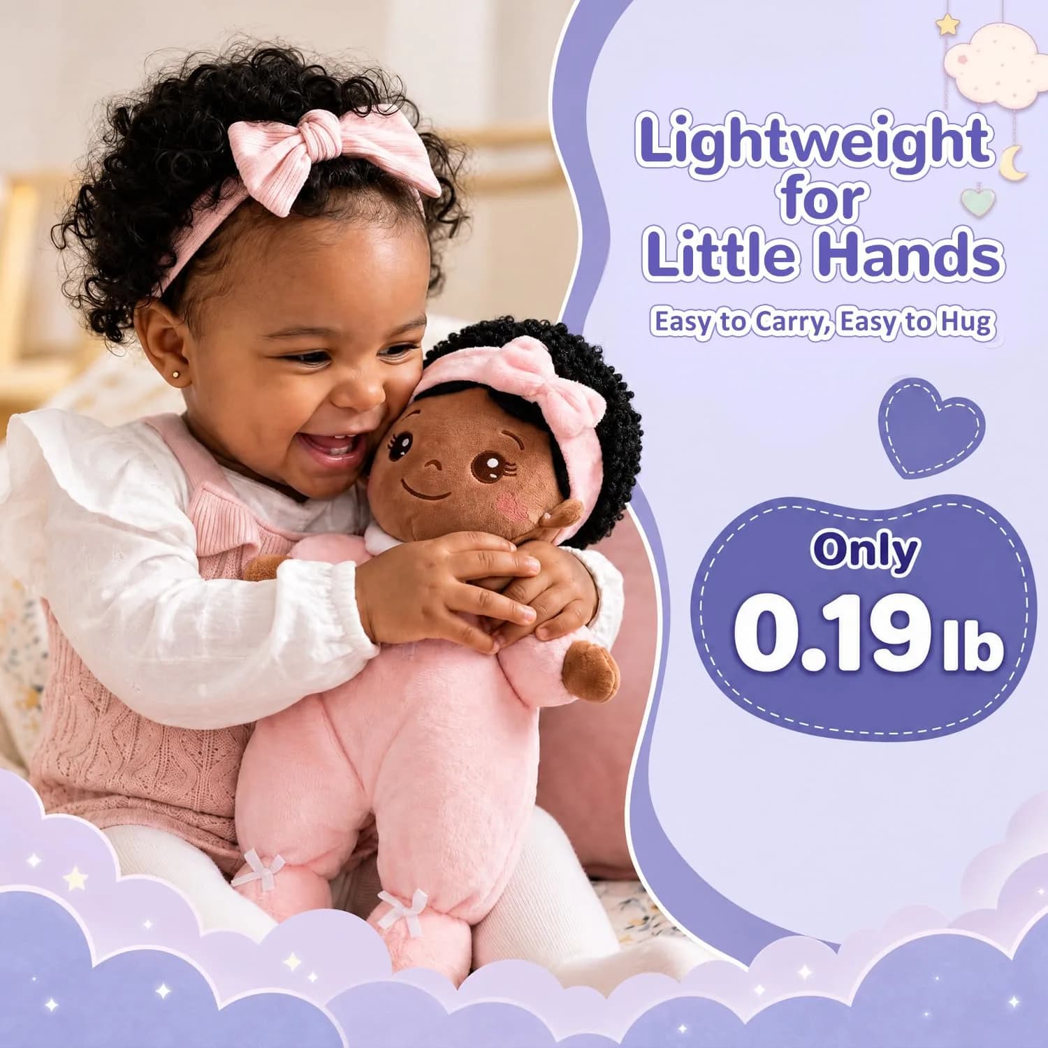 OUOZZZ Soft Baby Doll 10" - C-nevaeh03 Pink | Perfect First Birthday Toy for 1 Year Old Girl - view 9