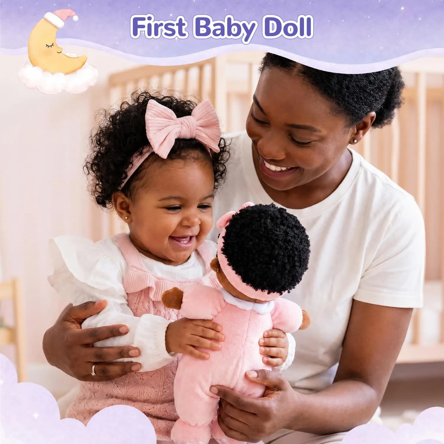 OUOZZZ Soft Baby Doll 10" - C-nevaeh03 Pink | Perfect First Birthday Toy for 1 Year Old Girl - view 3
