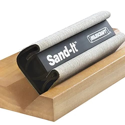 Milescraft Sand-It Multi-Surface Sanding Block | 150 Grit, Fits Any ¼ Sheet, Versatile for Flat, Concave & Convex Surfaces thumbnail 1