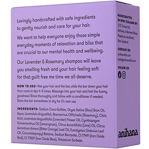 ANIHANA Shampoo Bar for Thin, Fine & Oily Hair | Natural Volume & Shine, Lavender & Rosemary, 2.29 oz thumbnail 6