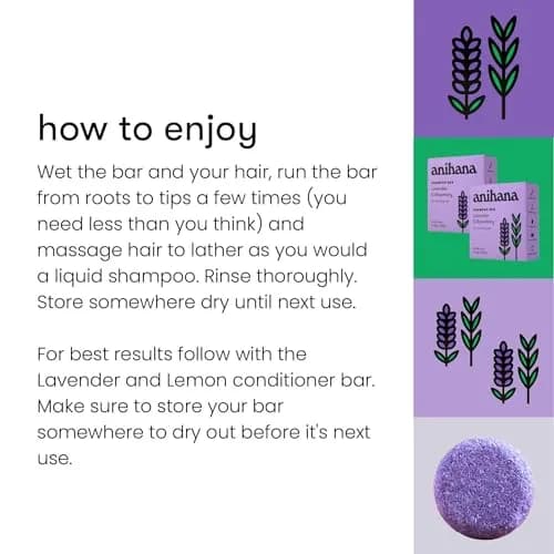 ANIHANA Shampoo Bar for Thin, Fine & Oily Hair | Natural Volume & Shine, Lavender & Rosemary, 2.29 oz thumbnail 7