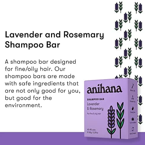 ANIHANA Shampoo Bar for Thin, Fine & Oily Hair | Natural Volume & Shine, Lavender & Rosemary, 2.29 oz thumbnail 8