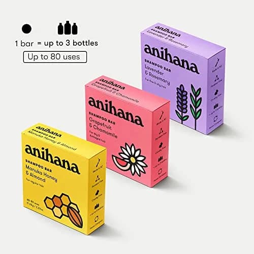 ANIHANA Shampoo Bar for Thin, Fine & Oily Hair | Natural Volume & Shine, Lavender & Rosemary, 2.29 oz thumbnail 9