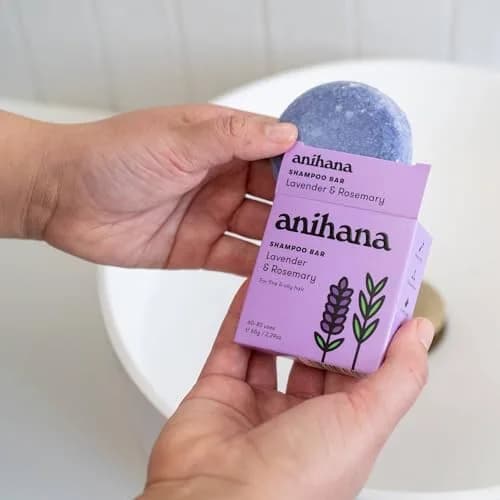 ANIHANA Shampoo Bar for Thin, Fine & Oily Hair | Natural Volume & Shine, Lavender & Rosemary, 2.29 oz thumbnail 2