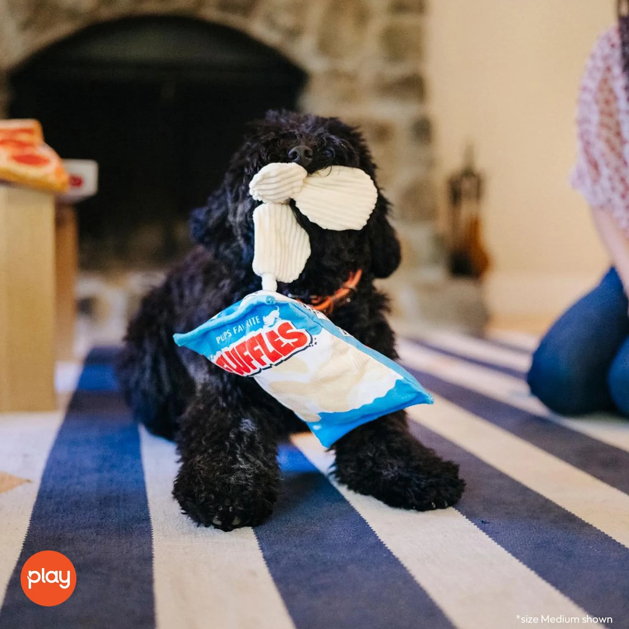 P.L.A.Y. Snack Attack Fluffles Chips Dog Toy Medium | Durable Squeaker Chew Toy for Medium & Large Dogs - view 6
