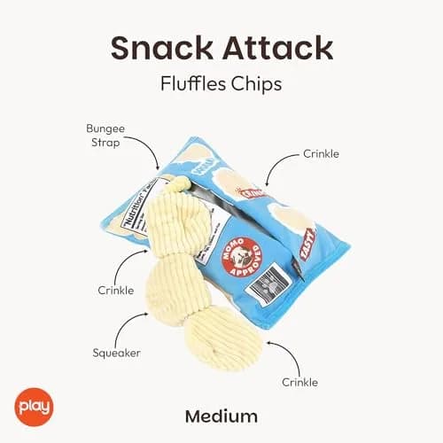 P.L.A.Y. Snack Attack Fluffles Chips Dog Toy Medium | Durable Squeaker Chew Toy for Medium & Large Dogs thumbnail 2