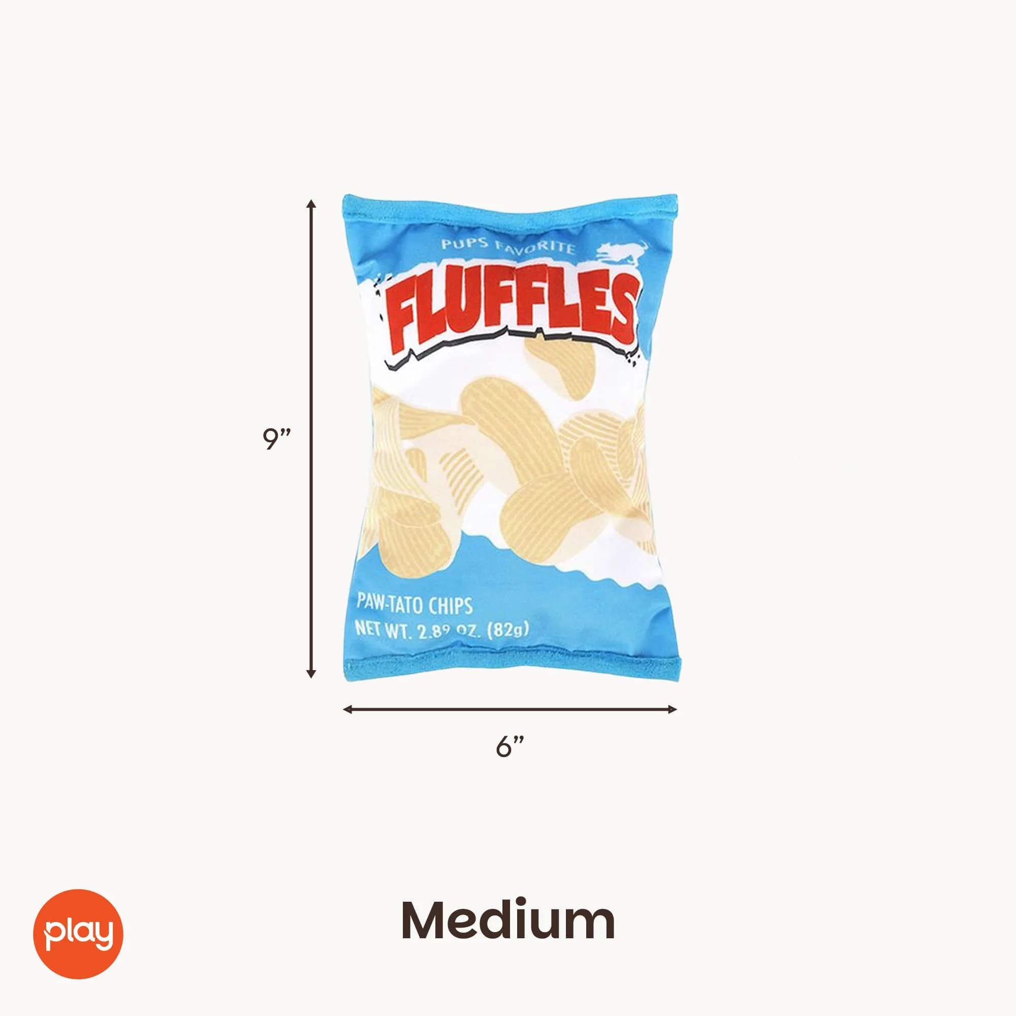 P.L.A.Y. Snack Attack Fluffles Chips Dog Toy Medium | Durable Squeaker Chew Toy for Medium & Large Dogs - view 3