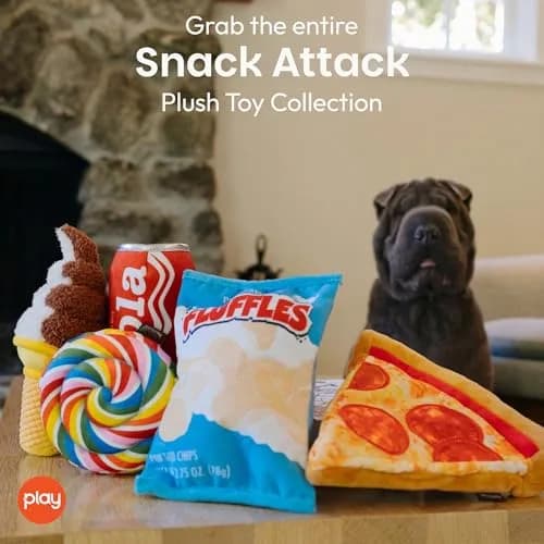 P.L.A.Y. Snack Attack Good Boy Cola Plush Dog Toy - Medium | Durable Squeaker Chew Toy for Medium & Large Dogs thumbnail 5