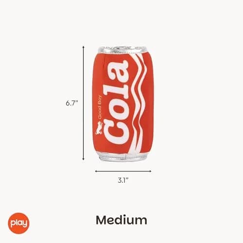 P.L.A.Y. Snack Attack Good Boy Cola Plush Dog Toy - Medium | Durable Squeaker Chew Toy for Medium & Large Dogs thumbnail 3