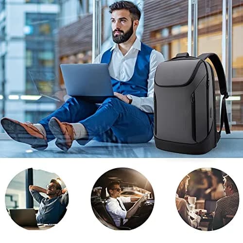 BANGE Business Waterproof Laptop Backpack 15.6 Inch | USB Charging Port & Travel Durability thumbnail 6