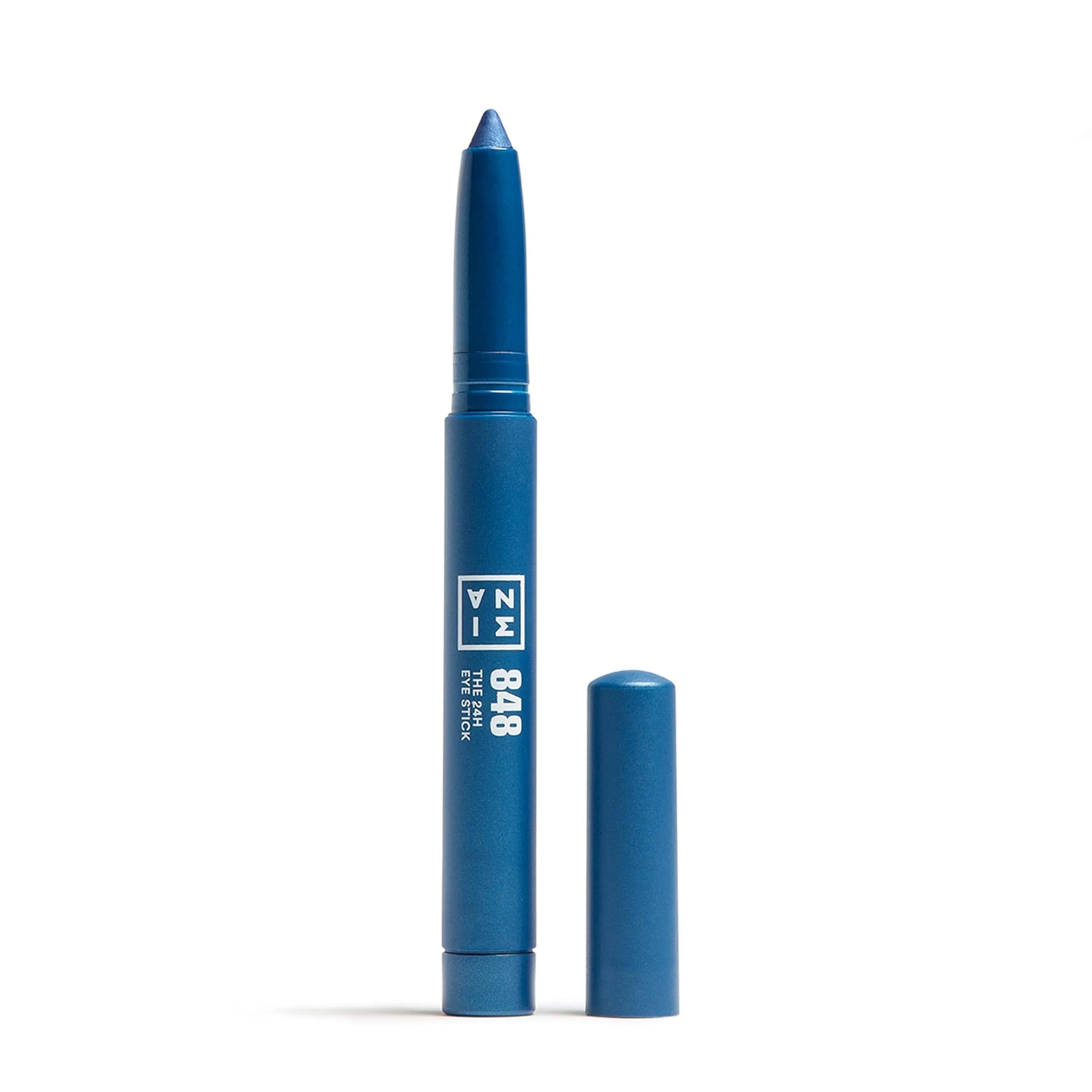 3INA The 24H Eye Stick - Long Wear Eyeshadow Stick - Creamy, Waterproof & Pigmented - 0.049 oz | Matte, Sparkly, Metallic Finish — Light Blue