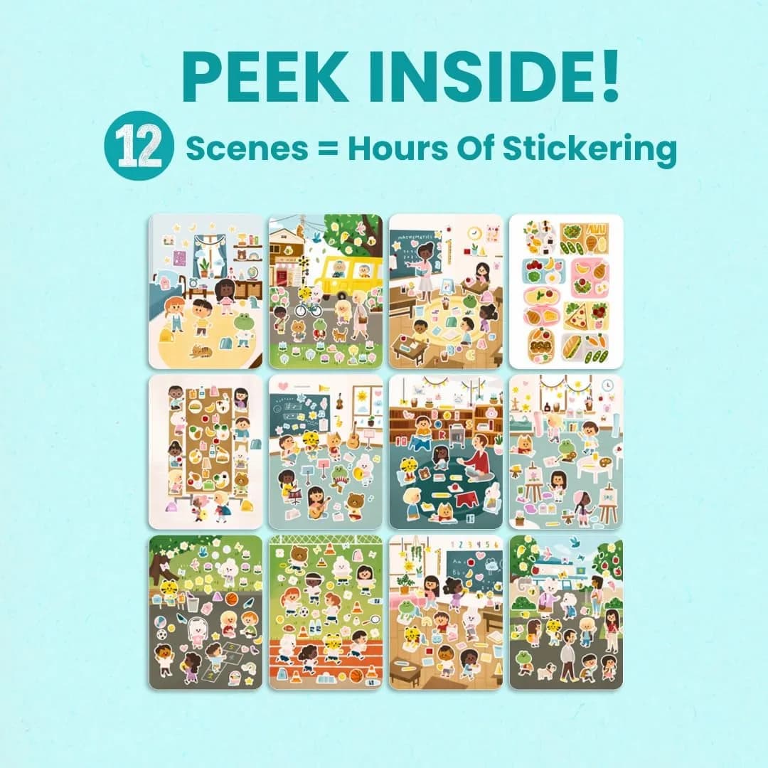 CUPKIN Let's Go to School Sticker Book with Coloring Pages & 500+ Stickers for Toddlers Ages 2-8 - view 6