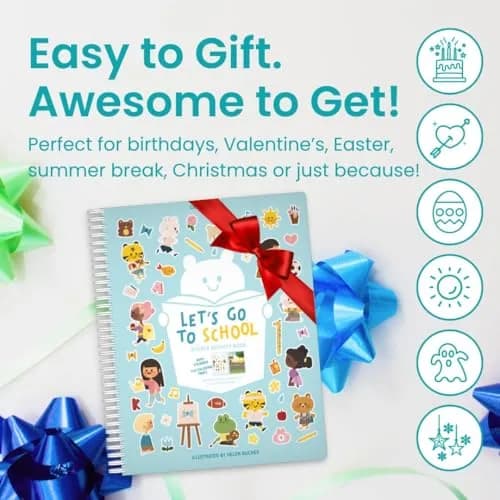 CUPKIN Let’s Go to School Sticker Book 500+ Stickers | Spiral-Bound Toddler Activity Book for Ages 2-8 thumbnail 7