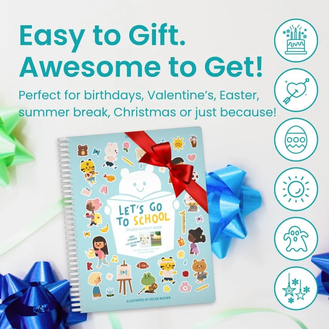 CUPKIN Let's Go to School Sticker Book with Coloring Pages & 500+ Stickers for Toddlers Ages 2-8 - view 7
