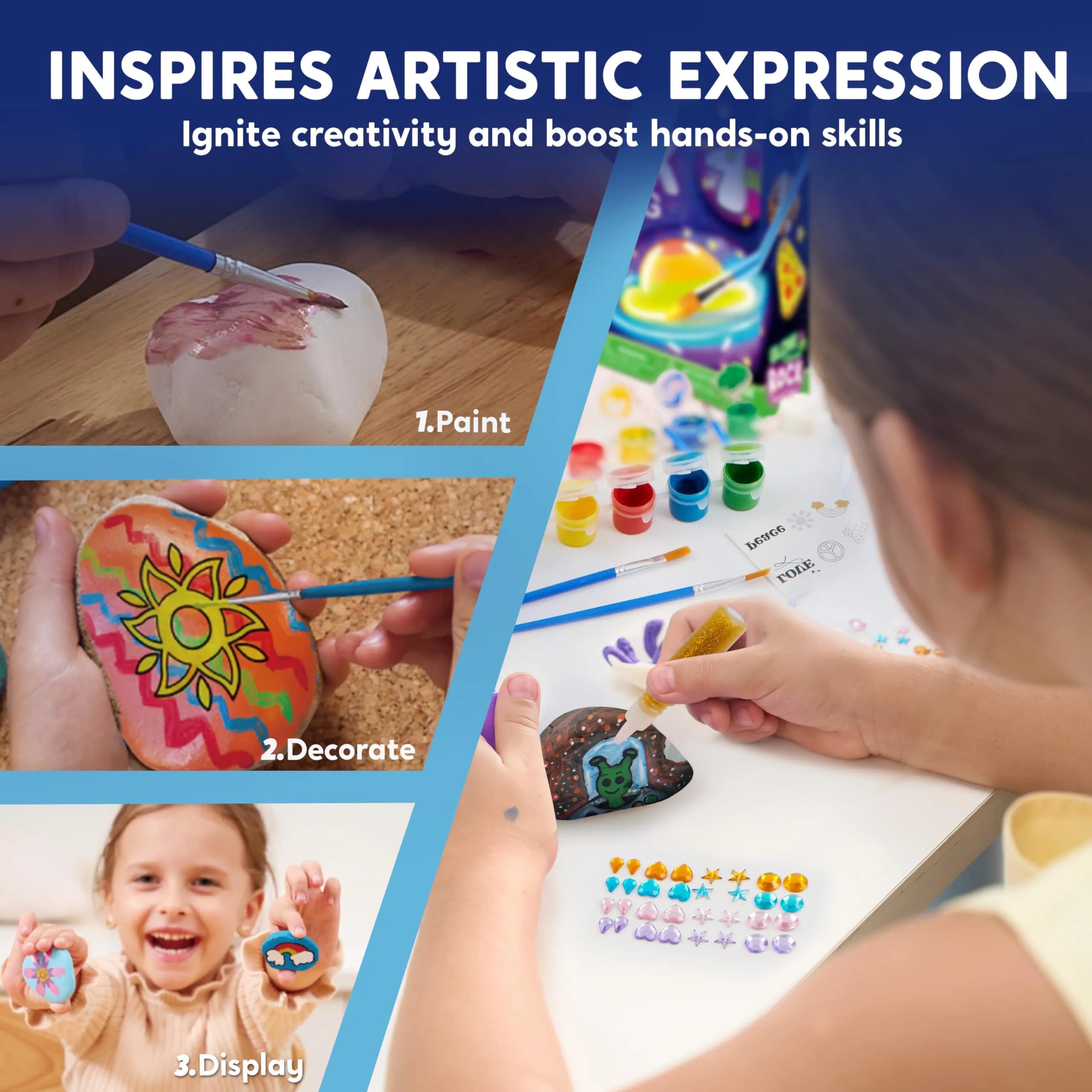 JOYIN Rock Painting Kit Assorted Colors Art Craft Kit - view 3