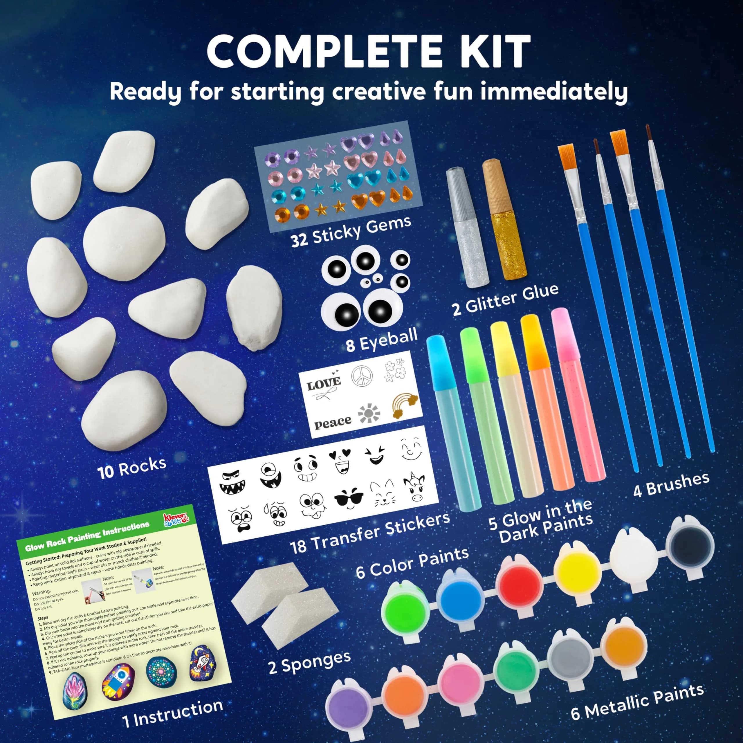 JOYIN Rock Painting Kit Assorted Colors Art Craft Kit - view 4