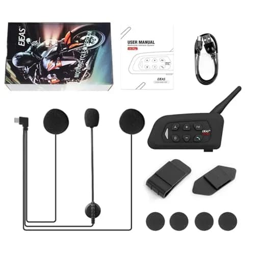 EJEAS V4 Plus Motorcycle Helmet Bluetooth Intercom System 1500m Range | Noise Reduction & 3D Sound thumbnail 7