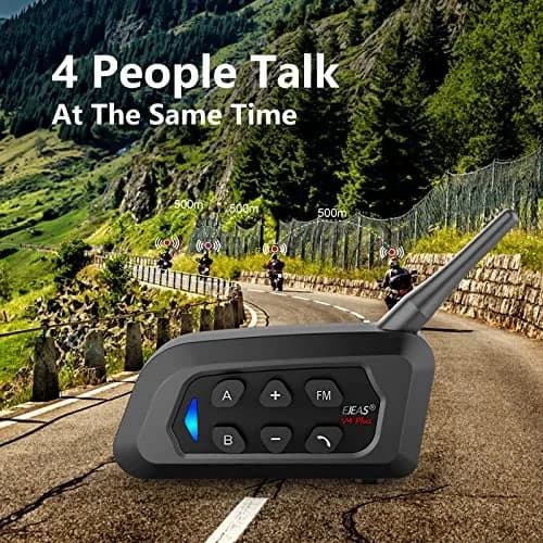 EJEAS V4 Plus Motorcycle Helmet Bluetooth Intercom System 1500m Range | Noise Reduction & 3D Sound thumbnail 2