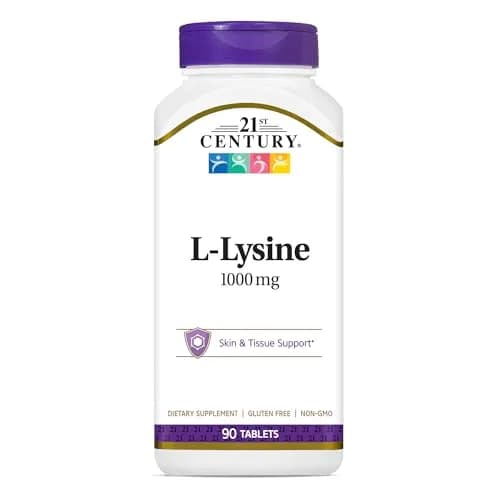 21st Century L-Lysine 1000mg Tablets | Essential Amino Acid for Protein Support, Vegan & Gluten-Free (90 Count) thumbnail 1