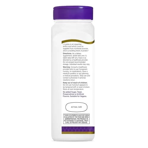 21st Century L-Lysine 1000mg Tablets | Essential Amino Acid for Protein Support, Vegan & Gluten-Free (90 Count) thumbnail 6
