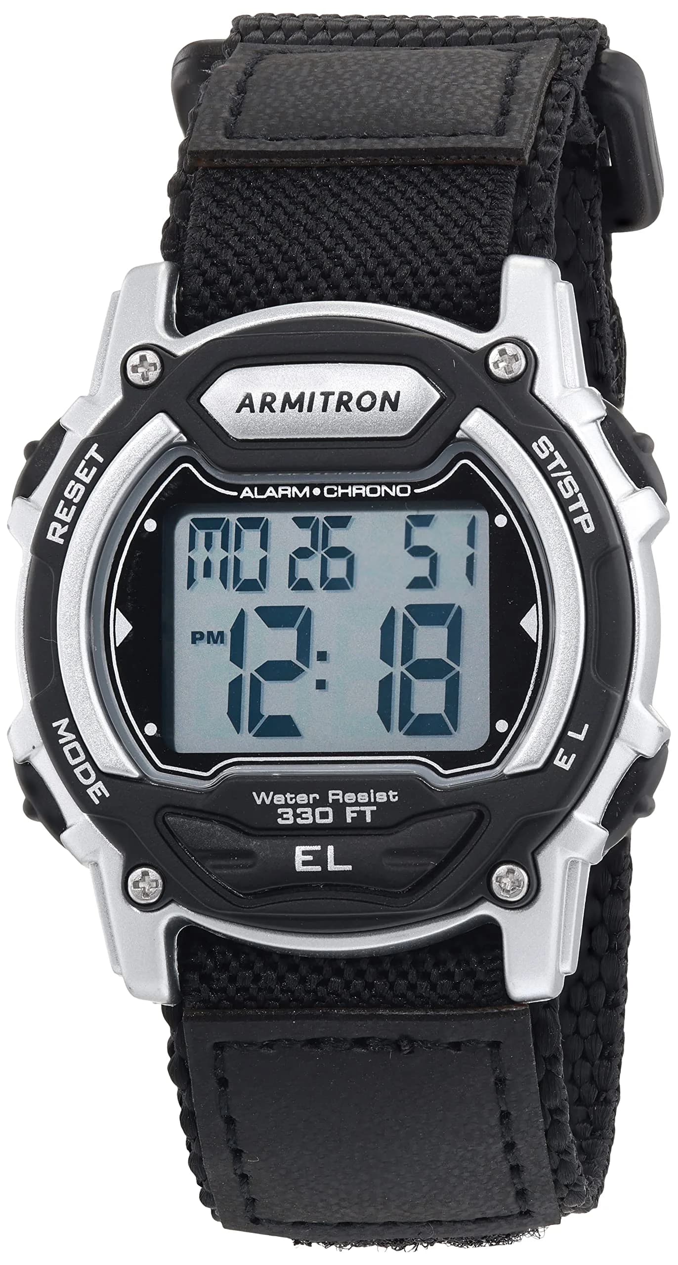 Armitron Sport Black/Silver Nylon Strap Digital Chronograph Watch 40mm - main product image