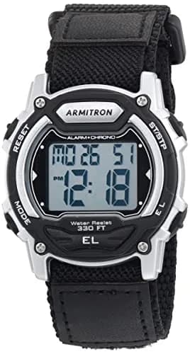Armitron Sport Quartz Sport Watch with Nylon Strap, 24 | Water-Resistant 100M, Digital, Unisex thumbnail 1