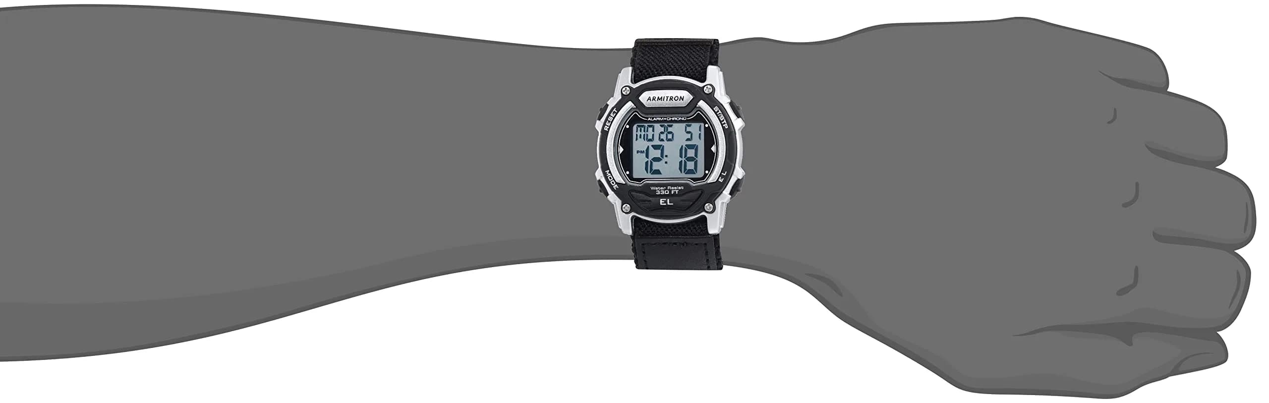 Armitron Sport Black/Silver Nylon Strap Digital Chronograph Watch 40mm thumbnail 4