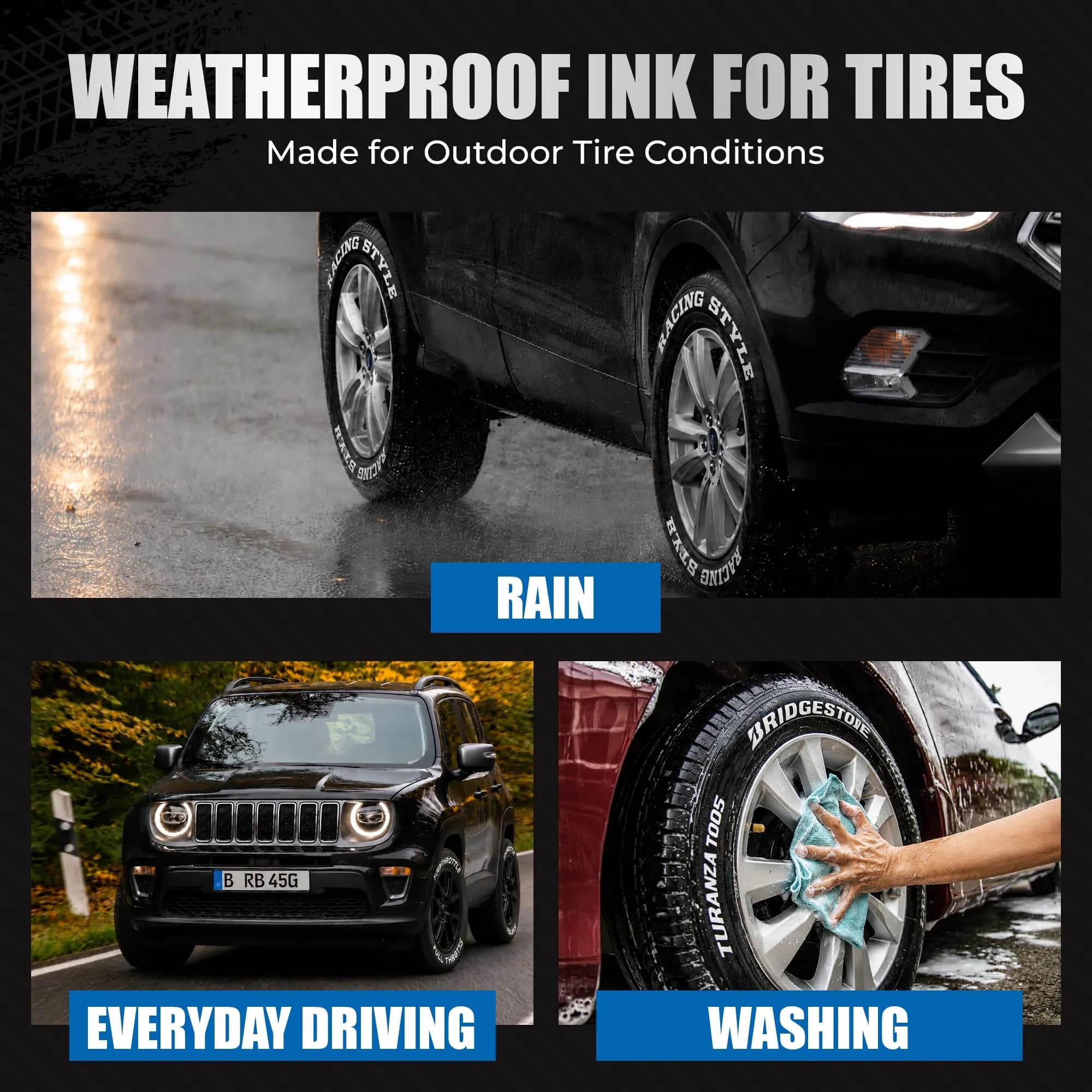 Pelto White Paint Tire Marker 4-Pack | Permanent Weatherproof Ink for Tires & More - view 7