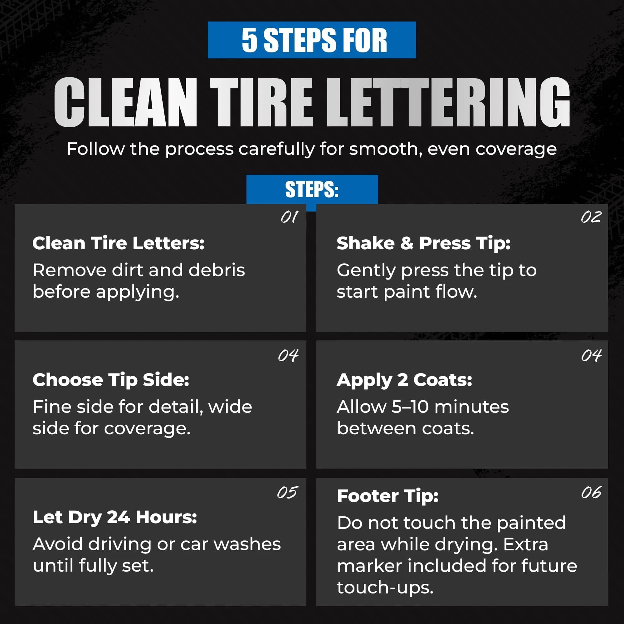 Pelto White Paint Tire Marker 4-Pack | Permanent Weatherproof Ink for Tires & More - view 2