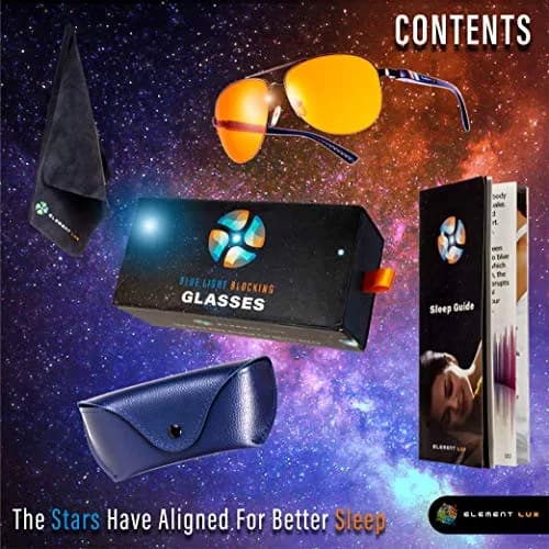 ELEMENT LUX Blue Light Blocking Glasses | 5.4 inches Arm Length | 70% Light Amber Lenses | For Better Sleep, Gaming, Computer Screen, Eyestrain Relief thumbnail 7