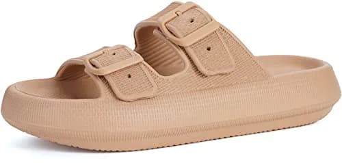 BRONAX Cushioned Shower Slides for Women & Men | 1.7-inch Thick Sole, Adjustable Buckle, EVA Support thumbnail 1
