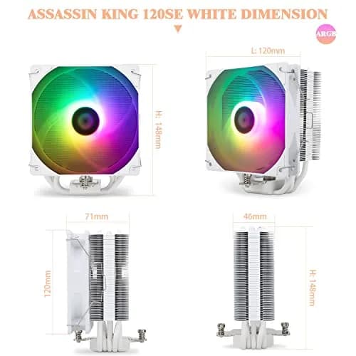 Thermalright Assassin King 120 SE White ARGB CPU Air Cooler 14.8cm (5.83 inch) | Compatible with Intel LGA1700/1851 & AMD AM4/AM5 thumbnail 6