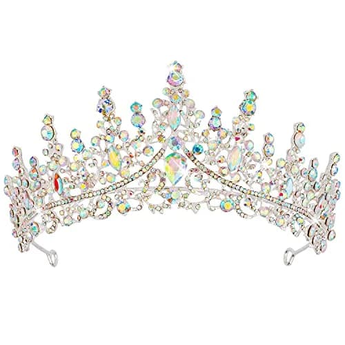 COCIDE Silver Tiara and Crown for Women 16cm Diameter | Crystal Queen Crowns for Bridal & Party thumbnail 1