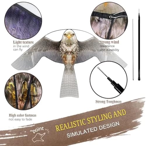 Flerigh Bird Scarer Kite with 13ft Pole | Effective Bird Deterrent for Gardens & Farms thumbnail 5