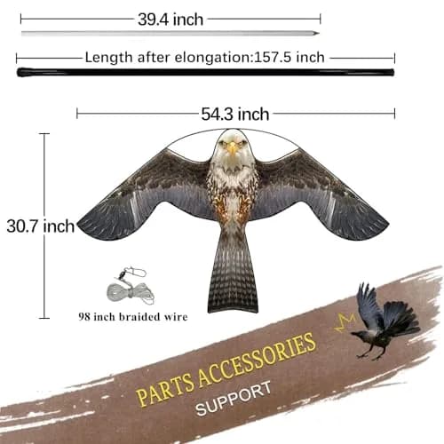 Flerigh Bird Scarer Kite with 13ft Pole | Effective Bird Deterrent for Gardens & Farms thumbnail 2
