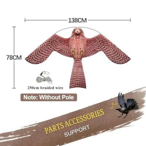 Flerigh Bird Scarer Kite Without Pole Bird Hawk Flying Kite-Style A | Realistic Bird Deterrent for Gardens & Crops thumbnail 2