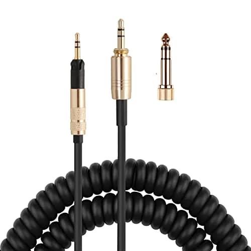 FAAEAL Coiled Audio Upgrade Cable Compatible with Sennheiser HD598Cs HD560s HD598SE HD620S HD400PRO HD599 ATH-M50x M70x Headphones 4.2ft-14ft | Audiophile Sound Enhancement thumbnail 1