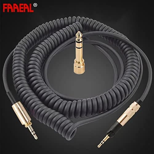 FAAEAL Coiled Audio Upgrade Cable Compatible with Sennheiser HD598Cs HD560s HD598SE HD620S HD400PRO HD599 ATH-M50x M70x Headphones 4.2ft-14ft | Audiophile Sound Enhancement thumbnail 6