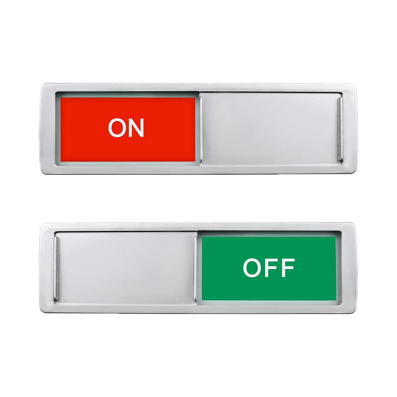 LoYinLo On/Off Sliding Door Sign - Silver Finish, 18cm x 5cm Privacy Indicator - main product image